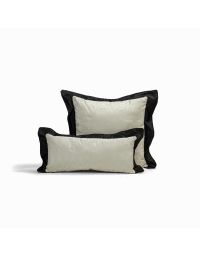 Moire Light Silver with Black Raffles in Greek Key Pillow Line