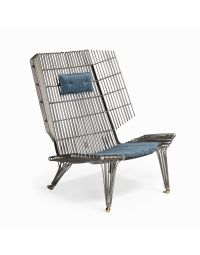 Gridsen Blued Gun Metal Fabric Chair