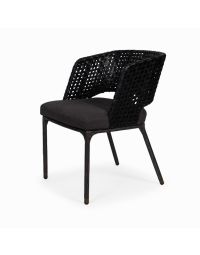 Armielle Black Metal and Leather Chair