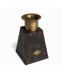 Candle Holder - Croc Black and Brown