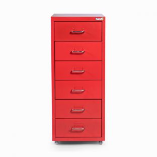 Audrey Stage 6-Layer Filing Cabinet-Red