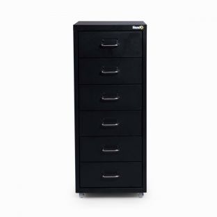 Audrey Stage 6-Layer Filing Cabinet-Black