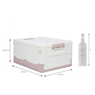DuraStak Pink Foldable Storage Box-L