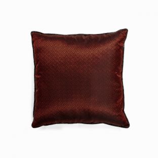 Greek Key Red & Black Silk Pillow Line-square L