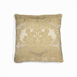 Beige Damask Silk Pillow