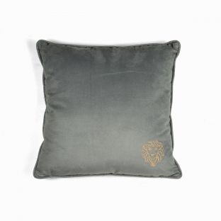 Embroidery Gold in Gray Pillow