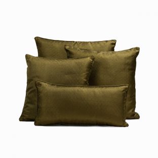 Greek Key Olive Green Silk Pillow Line