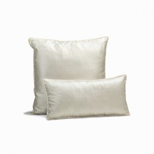 Greek Key White Silk Pillow Line