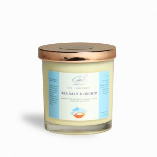 Sea Salt and Orchid Soy Wax Candle Rose Gold