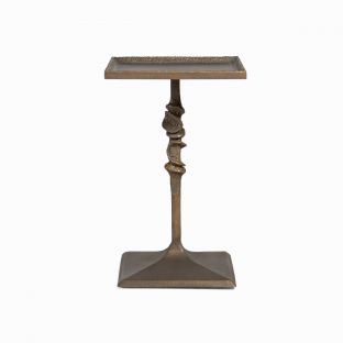 Oyster Bronze Square Metal Side Table