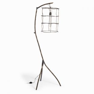 Nuvo Twig Antique Brass Floor Lamp with Bulb