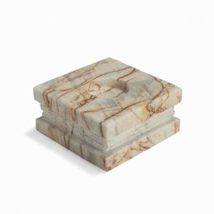 Beige Two-Layered Square Candle Holder