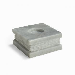 White Two-Layered Square Candle Holder