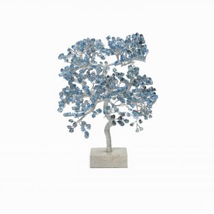 Eastwood Blue Mirrorized Tempered Glass Bonzai Tree (12in, 16in)	-M