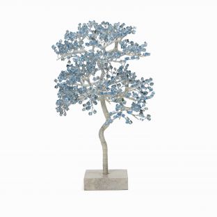 Eastwood Blue Mirrorized Tempered Glass Bonzai Tree (12in, 16in)	-L