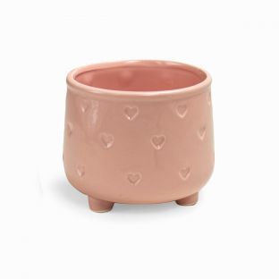 Pink Hearts Mini Ceramic Flower Vase