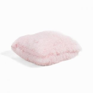 Pica Pillow Long Plush Hair Throw 16x16 Pink