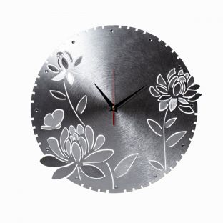 Aluminum Spring Flower Wall Clock