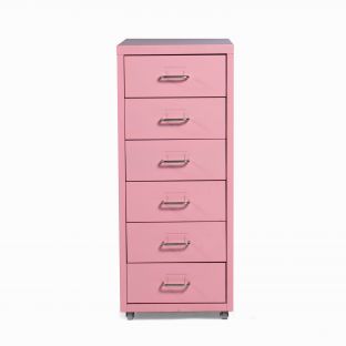 Audrey Stage 6-Layer Filing Cabinet-Pink