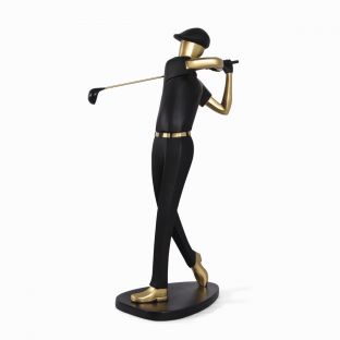 Golfer - The Driver Black Human Statue