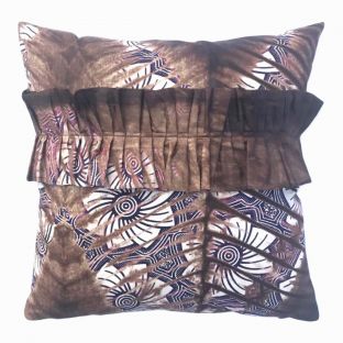 Brown Floral Tie and Dye Pillow Cover