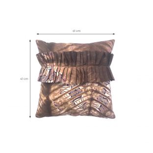 Brown Floral Tie and Dye Pillow Cover-Square S