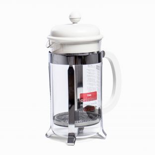 Bodum Caffettiera White Coffee Maker With Plastic Lid (8-cup)-M