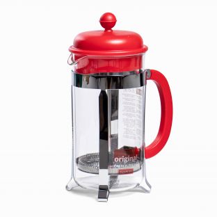 Bodum Caffettiera Red Coffee Maker With Plastic Lid (8-cup)-M