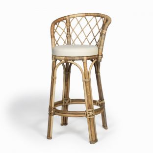 Corazon Rattan Bar Stool with Backrest  and Cushion