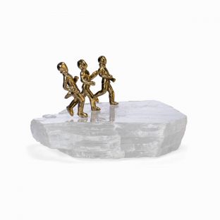 Copper & Crystal Running Man Figurine