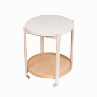 Creme Round End Table