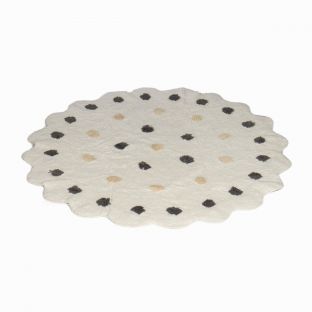 Dots Cotton Rug Playmat in White