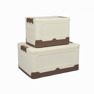 DuraStak Brown Foldable Plastic Storage Box 