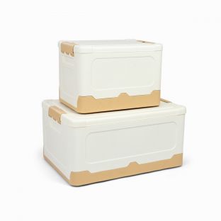 DuraStak Khaki Foldable Plastic Storage Box 
