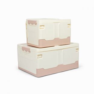 DuraStak Pink Foldable Plastic Storage Box 