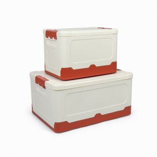 DuraStak Red Foldable Plastic Storage Box 