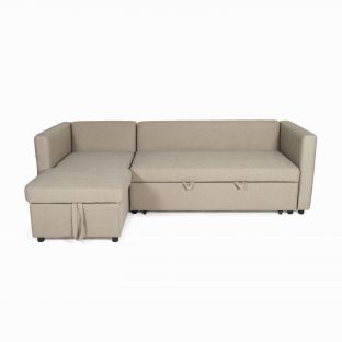 Emman L-Shape Sofa Bed-Beige