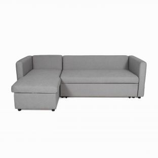 Emman L-Shape Sofa Bed-Light Grey