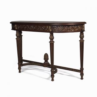 English Chippendale Half Moon Console Table