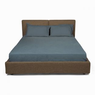 100% French Flax Linen 3-PC Steel Blue Bedsheet Set