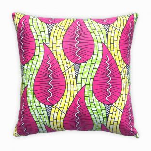 Fruity Leaves and Stripes Remix Pillow Cover 