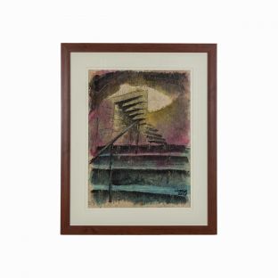Hidden Stairs, Mixed Media on Abaca Paper