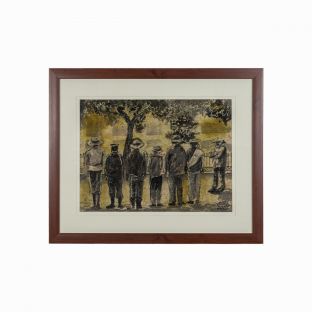 Historical Reenactors 1, Mixed Media on Abaca Paper