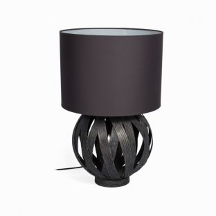 Husky Metal Lamp with Fabric Shade and Bulb