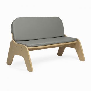 Kids' Cushioned Double Bench in Grey