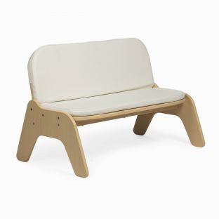 Kids' Cushioned Double Bench in White