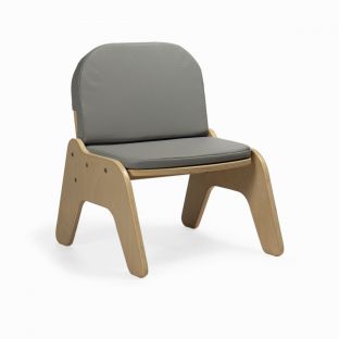 Kids' Cushioned Single Bench in Grey