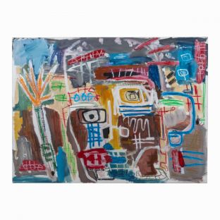 Madagascar, Acrylic, Oilstick, Gouache, Crayons on Canvas