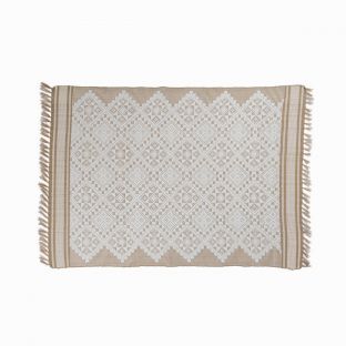 Queen's Diamonds Mocha White Placemats (Set of 6)