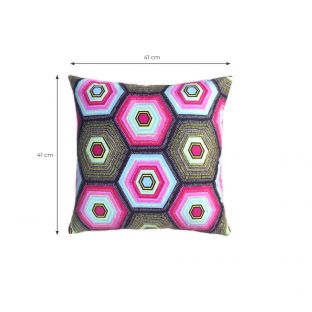 Pink Hexagon Pillow Cover-Square S